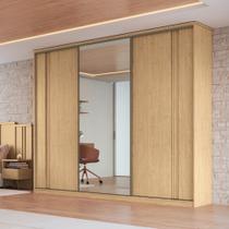 Guarda Roupa Casal com Espelho 3 Portas de Correr em MDF Duque New Móveis Castro