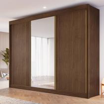 Guarda Roupa Casal com Espelho 3 Portas de Correr MDF Chicago Conquista Móveis Guarda Roupa Casal com Espelho 3 Portas de Correr MDF Chicago Conquista Móveis