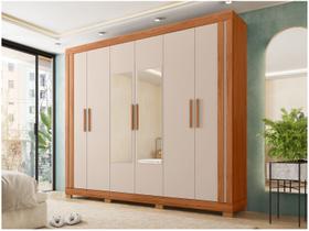 Guarda-roupa Casal com Espelho 4 Gavetas 6 Portas Caemmun Éden Guarda-roupa Casal com Espelho 4 Gavetas 6 Portas Caemmun Éden