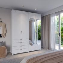 Guarda-roupa Casal com Espelho 4 Portas 4 Gavetas 100% Mdf Look 181,7 Cm
