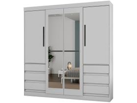 Guarda-roupa Casal com Espelho 4 Portas 6 Gavetas Araplac Atraente Sofia
