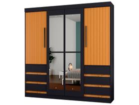 Guarda-roupa Casal com Espelho 4 Portas 6 Gavetas Araplac Atraente Sofia Guarda-roupa Casal com Espelho 4 Portas 6 Gavetas Araplac Atraente Sofia