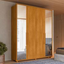 Guarda Roupa Casal com Espelho 4 Portas e Pés Em MDF Greco Madetec Guarda Roupa Casal com Espelho 4 Portas e Pés Em MDF Greco Madetec