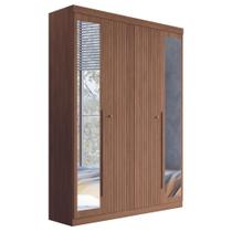 Guarda Roupa Casal Com Espelho 4 Portas Elvas Jatobá