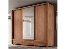 Guarda-roupa Casal com Espelho 5 Gavetas 3 Portas de Correr Santos Andirá Democrata