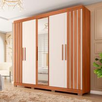 Guarda-roupa Casal com Espelho 5 Portas 2 Gavetas Sophia Lux Espresso Móveis Guarda-roupa Casal com Espelho 5 Portas 2 Gavetas Sophia Lux Espresso Móveis
