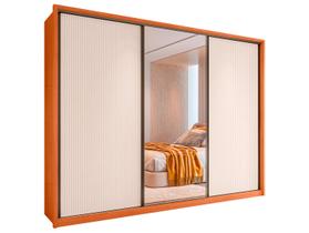 Guarda-roupa Casal com Espelho 6 Gavetas 3 Portas de Correr Caemmun Spazio