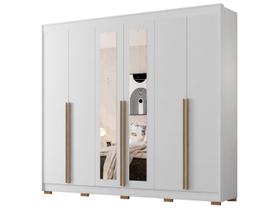 Guarda-roupa Casal com Espelho 6 Gavetas 6 Portas Araplac Biancca Guarda-roupa Casal com Espelho 6 Gavetas 6 Portas Araplac Biancca