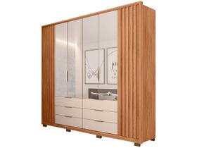 Guarda-roupa Casal com Espelho 6 Gavetas 6 Portas Caemmun Maximus