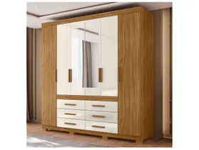 Guarda-roupa Casal com Espelho 6 Gavetas 6 Portas Moval França
