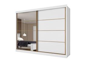 Guarda Roupa Casal com Espelho 6 Gavetas Sevilha - Branco