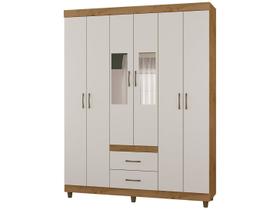 Guarda-roupa Casal com Espelho 6 Portas 2 Gavetas Araplac 2262 Guarda-roupa Casal com Espelho 6 Portas 2 Gavetas Araplac 2262