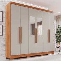 Guarda-roupa Casal com Espelho 6 Portas 2 Gavetas França Guarda-roupa Casal com Espelho 6 Portas 2 Gavetas França