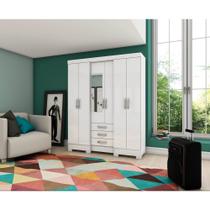 Guarda Roupa Casal com Espelho 6 Portas 3 Gavetas com Pés B23 Briz Guarda Roupa Casal com Espelho 6 Portas 3 Gavetas com Pés B23 Briz