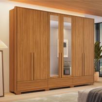 Guarda Roupa Casal com Espelho 6 Portas 3 Gavetas e Pés Em MDF NT6035E Notável Móveis Guarda Roupa Casal com Espelho 6 Portas 3 Gavetas e Pés Em MDF NT6035E Notável Móveis