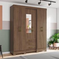 Guarda Roupa Casal com Espelho 6 Portas 3 Gavetas Mentor Briz