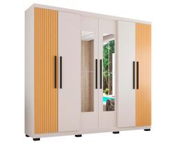 Guarda-roupa Casal com Espelho 6 Portas 4 Gavetas Araplac Braga