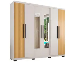 Guarda-roupa Casal com Espelho 6 Portas 4 Gavetas Araplac Braga Guarda-roupa Casal com Espelho 6 Portas 4 Gavetas Araplac Braga