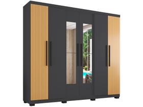 Guarda-roupa Casal com Espelho 6 Portas 4 Gavetas Araplac Braga
