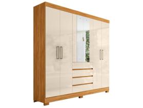 Guarda Roupa Casal com Espelho 6 Portas 4 Gavetas e Pés em MDF Ópera Demóbile