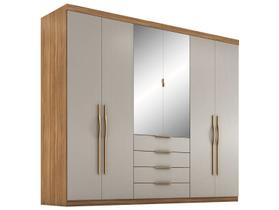 Guarda Roupa Casal com Espelho 6 Portas 4 Gavetas Giardino Demóbile Guarda Roupa Casal com Espelho 6 Portas 4 Gavetas Giardino Demóbile