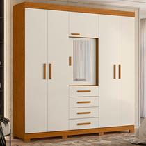 Guarda Roupa Casal com Espelho 6 Portas 4 Gavetas Virtus