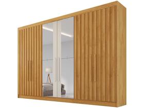 Guarda-roupa Casal com Espelho 6 Portas 6 Gavetas Móveis Europa Ripado Potente Guarda-roupa Casal com Espelho 6 Portas 6 Gavetas Móveis Europa Ripado Potente