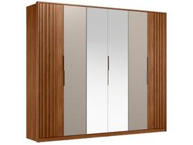 Guarda Roupa Casal com Espelho 6 Portas 6 Gavetas Ripado Atrice Demartêz Guarda Roupa Casal com Espelho 6 Portas 6 Gavetas Ripado Atrice Demartêz