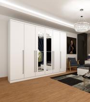 Guarda-Roupa Casal com Espelho 6 Portas 8 Gavetas 270cm Sevilla