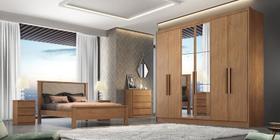 Guarda Roupa Casal com Espelho 6 Portas 8 Gavetas - Linea-Cumaru - Móveis Novo Horizonte Guarda Roupa Casal com Espelho 6 Portas 8 Gavetas - Linea-Cumaru - Móveis Novo Horizonte