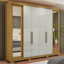 Guarda Roupa Casal com Espelho 6 Portas e Pés Bogotá Visão Móveis Guarda Roupa Casal com Espelho 6 Portas e Pés Bogotá Visão Móveis