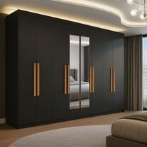 Guarda-roupa Casal com Espelho 8 Portas 4 Gavetas Paris