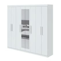Guarda-Roupa Casal com Espelho Andara 8 PT 4 GV Branco