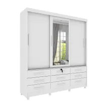 Guarda-Roupa Casal com Espelho Chicago I 3 PT 9 GV Neve Guarda-Roupa Casal com Espelho Chicago I 3 PT 9 GV Neve