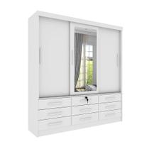Guarda-Roupa Casal com Espelho Chicago II 3 PT 9 GV Neve Guarda-Roupa Casal com Espelho Chicago II 3 PT 9 GV Neve