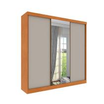 Guarda-Roupa Casal com Espelho Dacar Flex 3 PT 4 GV Cinamomo e Off White