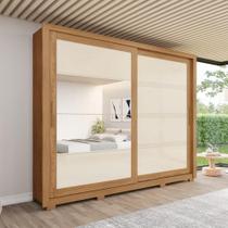 Guarda Roupa Casal com Espelho e Pés 2 Portas de Correr Medelin Henn