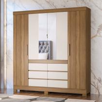 Guarda Roupa Casal com Espelho e Pés 4 Portas 6 Gavetas Cádis Demóbile Guarda Roupa Casal com Espelho e Pés 4 Portas 6 Gavetas Cádis Demóbile