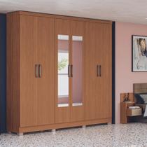 Guarda Roupa Casal com Espelho e Pés 6 Portas CBJ559 Kappesberg