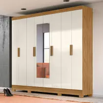 Guarda Roupa Casal com Espelho e Pés 8 Portas Diplomata Moval