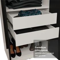 Guarda-roupa Casal Com Espelho Netuno Madesa Branco/preto. Guarda-roupa Casal Com Espelho Netuno Madesa Branco/preto.