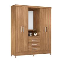 Guarda-Roupa Casal com Espelho Pérsia 4 PT 3 GV Amêndola Guarda-Roupa Casal com Espelho Pérsia 4 PT 3 GV Amêndola