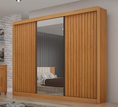 Guarda Roupa Casal com Espelho Ripado Milano - Arbo Design