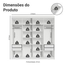 Guarda-roupa Casal Com Espelho Saturno Madesa Branco/preto Guarda-roupa Casal Com Espelho Saturno Madesa Branco/preto