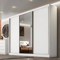 Guarda-Roupa Casal com Espelho Spazzio Plus 3 PT 8 GV Branco - Novo Horizonte
