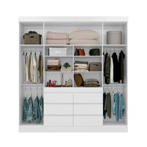 Guarda-Roupa Casal com Espelho Trevi 4 Portas 6 Gavetas Branco
