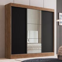 Guarda-Roupa Casal com Espelhos 3 Portas de Correr 4 Gavetas Multimóveis CR35385