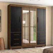 Guarda Roupa Casal com Espelhos 4 Portas 6 Gavetas Estrela Guarda Roupa Casal com Espelhos 4 Portas 6 Gavetas Estrela