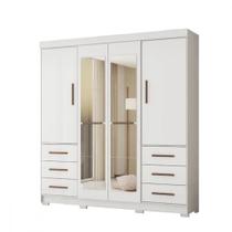 Guarda-Roupa Casal Com Espelhos 4 Portas 6 Gavetas Estrela - Moveis Marafom Guarda-Roupa Casal Com Espelhos 4 Portas 6 Gavetas Estrela - Moveis Marafom