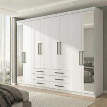 Guarda Roupa Casal com Espelhos 8 Portas e 6 Gavetas Master